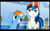 Size: 1024x640 | Tagged: safe, screencap, rainbow dash, shining armor, pegasus, pony, unicorn, games ponies play, youtube caption