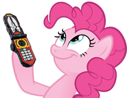 Size: 990x759 | Tagged: safe, pinkie pie, earth pony, pony, female, kaizoku sentai gokaiger, look what pinkie found, mare, meme, mobirate, simple background, smiling, solo, super sentai, transparent background