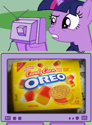 Size: 563x771 | Tagged: safe, derpibooru import, twilight sparkle, pony, exploitable meme, meme, oreo, tv meme