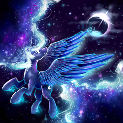 Size: 4000x4000 | Tagged: safe, artist:mapony240, princess luna, alicorn, pony, absurd resolution, eclipse, moon, solar eclipse, solo