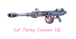 Size: 688x351 | Tagged: safe, artist:shepherd0821, edit, pinkie pie, fuck yeah, gun, gundam, le, no pony, partillery, party cannon, simple background, weapon, white background