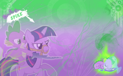 Size: 1680x1050 | Tagged: safe, artist:m24designs, derpibooru import, spike, twilight sparkle, dragon, wallpaper