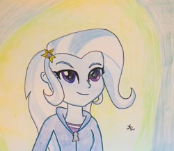 Size: 1280x1111 | Tagged: safe, artist:arialunax3, derpibooru import, trixie, equestria girls, clothes, cute, diatrixes, hoodie, traditional art