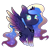 Size: 894x894 | Tagged: safe, artist:pastelrubies, princess luna, alicorn, pony, chibi, rainbow power, rainbow power-ified, simple background, solo, spread wings, transparent background