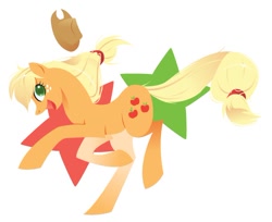 Size: 576x469 | Tagged: safe, artist:kilo, applejack, earth pony, pony, applejack's hat, blonde, blonde mane, blonde tail, female, green eyes, mare, orange coat, solo