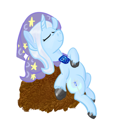 Size: 780x780 | Tagged: safe, artist:gallifreyanequine, derpibooru import, trixie, pony, unicorn, female, mare, pinecone, sleeping, solo