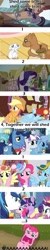 Size: 500x2488 | Tagged: safe, applejack, fluttershy, night light, pinkie pie, rainbow dash, rarity, shining armor, spike, twilight sparkle, twilight velvet, dragon, earth pony, pegasus, pony, unicorn, comic, raise this barn