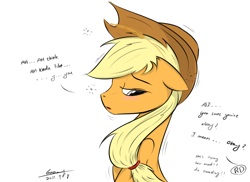 Size: 960x699 | Tagged: dead source, safe, artist:xcopyen002, applejack, earth pony, pony, appledash, drunk, drunk aj, female, lesbian, mare, shipping, solo