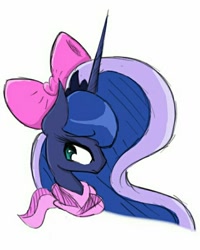 Size: 478x598 | Tagged: safe, artist:ntheping, princess luna, alicorn, pony, female, hair bow, horn, mare, solo