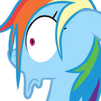 Size: 200x200 | Tagged: safe, rainbow dash, pegasus, pony, blue coat, cropped, female, mare, multicolored mane, reaction image, solo