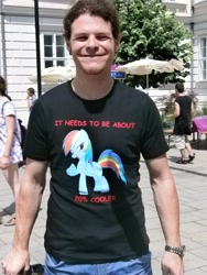 Size: 2976x3968 | Tagged: safe, rainbow dash, 20% cooler, austria, brony, brony shirt, comic sans, high res, irl, made in japan 2012, photo