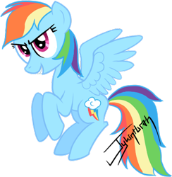 Size: 410x420 | Tagged: safe, artist:jykinturah, rainbow dash, pegasus, pony, female, simple background, solo, transparent background