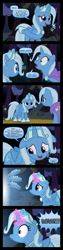 Size: 4000x15798 | Tagged: safe, artist:jeatz-axl, derpibooru import, part of a series, part of a set, trixie, alicorn, pony, .svg available, .zip file at source, absurd resolution, alicornified, cape, clothes, comic, dialogue, female, floppy ears, forest, glowing horn, magic, mare, mirror universe, nervous, onomatopoeia, portal, princess of humility, race swap, self ponidox, smiling, the magician and the princess, tree, trixie's cape, trixiecorn, vector