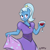 Size: 500x500 | Tagged: safe, artist:empyu, derpibooru import, trixie, anthro, 30 minute art challenge, alternate hairstyle, clothes, dress, queen trixiana the first, solo, wine