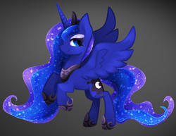 Size: 1024x792 | Tagged: safe, artist:zmei-kira, princess luna, alicorn, pony, female, gradient background, horn, mare, solo