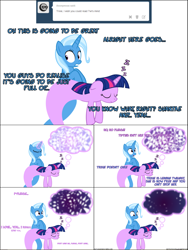 Size: 2112x2816 | Tagged: safe, artist:navitaserussirus, derpibooru import, edit, trixie, twilight sparkle, asktwixiegenies, breakup, comic, crying, female, lesbian, nightmare, shipping, twixie