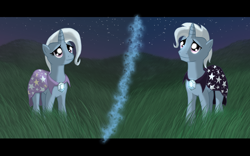 Size: 2048x1280 | Tagged: safe, artist:karidyas, derpibooru import, tristan, trixie, rule 63, smiling, wallpaper