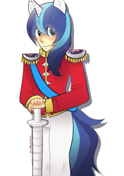 Size: 703x1000 | Tagged: safe, artist:chibiforte101, shining armor, eared humanization, horned humanization, humanized, solo, tailed humanization