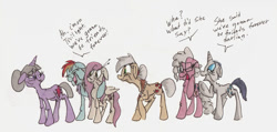 Size: 900x428 | Tagged: safe, artist:frankilew, derpibooru import, applejack, fluttershy, pinkie pie, rainbow dash, rarity, twilight sparkle, earth pony, pegasus, pony, unicorn, dialogue, elderly, hair bun, mane six, mortal twilight, old, older, side hug