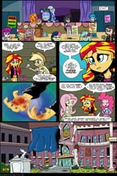 Size: 979x1475 | Tagged: safe, artist:catfood-mcfly, apple bloom, applejack, bon bon, fluttershy, lyra heartstrings, mystery mint, octavia melody, pinkie pie, scootaloo, sunset shimmer, sweetie belle, sweetie drops, thunderbass, trixie, oc, oc:theotakux, cat, equestria girls, rainbow rocks, applerack, background human, behaving like a cat, breasts, can, canterlot high, cleavage, clothes, comic, dialogue, fail, friendzone, front knot midriff, great and powerful, hilarious in hindsight, hissing, incestria girls, jacket, leather jacket, middle finger, midriff, miniskirt, octchavia, pants, parody, pinkie pies, radio, rainbow cocks, scene parody, school, schoolgirl, shirt, shovel, sign, skirt, socks, speech bubble, sunsad shimmer, thigh highs, tissue box, tumblr, vulgar, westboro baptist church, window, y'all