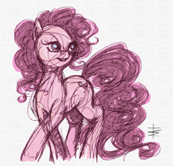 Size: 898x859 | Tagged: safe, artist:tt-n, pinkie pie, earth pony, pony, female, mare, pink coat, pink mane, sketch, solo