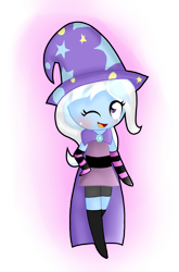 Size: 1721x2611 | Tagged: safe, artist:kittypatart, derpibooru import, trixie, anthro, ambiguous facial structure, chibi, solo