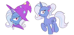 Size: 1280x611 | Tagged: safe, artist:lance, derpibooru import, trixie, pony, unicorn, alternate hairstyle, female, grin, looking at you, mare, ponytail, solo, tongue out