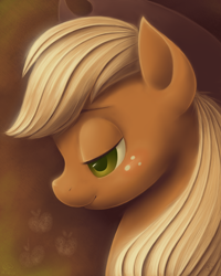 Size: 1000x1250 | Tagged: safe, artist:candracar272, applejack, earth pony, pony, bust, portrait, profile, solo