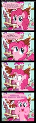 Size: 789x2659 | Tagged: safe, artist:toruviel, pinkie pie, earth pony, pony, comic, female, fourth wall, mare, pink coat, pink mane