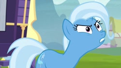 Size: 1280x720 | Tagged: safe, derpibooru import, screencap, trixie, pony, unicorn, road to friendship, female, mare, solo, trixie's wagon