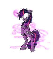 Size: 880x978 | Tagged: safe, artist:myhysteria, derpibooru import, twilight sparkle, pony, unicorn, female, glowing eyes, horn, mare, purple coat, purple mane, solo