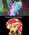 Size: 1276x1548 | Tagged: safe, derpibooru import, screencap, starlight glimmer, sunset shimmer, trixie, equestria girls, road to friendship, bipedal, book, hug, meme, smiling, smirk, that's my x