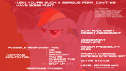 Size: 1636x921 | Tagged: safe, rainbow dash, pegasus, pony, blue mane, female, mare, multicolored mane, skynet, terminator