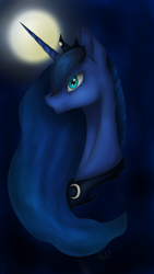 Size: 620x1101 | Tagged: safe, artist:kabarozhka, princess luna, alicorn, pony, moon, portrait, solo