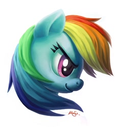 Size: 1000x1064 | Tagged: safe, artist:nattypants, rainbow dash, pegasus, pony, bust, portrait, profile, simple background, solo, white background