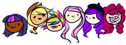 Size: 500x179 | Tagged: safe, artist:tearzah, derpibooru import, applejack, fluttershy, pinkie pie, rainbow dash, rarity, twilight sparkle, doodle, greatest internet moments, humanized, mane six, single panel