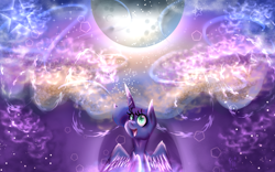 Size: 1920x1200 | Tagged: safe, artist:karmamoonshadow, princess luna, alicorn, pony, detailed background, female, mare, solo