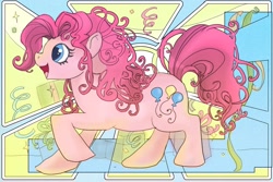 Size: 1800x1200 | Tagged: safe, artist:animatey, pinkie pie, earth pony, pony, detailed background, female, mare, solo