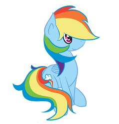 Size: 533x557 | Tagged: safe, artist:fribox, rainbow dash, pegasus, pony, simple background, solo, white background