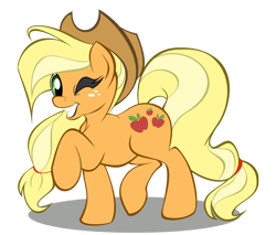 Size: 1000x850 | Tagged: safe, artist:lavile, applejack, earth pony, pony, applejack's hat, blonde, blonde mane, blonde tail, female, green eyes, mare, orange coat, solo