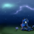 Size: 3000x3000 | Tagged: safe, artist:ironheart3498, princess luna, alicorn, pony, flower, night, prone, solo