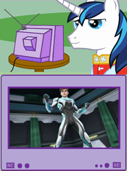 Size: 344x466 | Tagged: safe, shining armor, pony, unicorn, andrew francis, disney, exploitable meme, max steel, tv meme