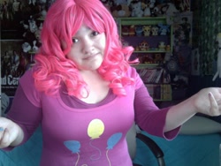 Size: 640x480 | Tagged: safe, pinkie pie, human, cosplay, irl, irl human, photo, shrug, solo