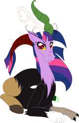 Size: 586x913 | Tagged: safe, artist:cdla, derpibooru import, twilight sparkle, draconequus, draconequified, species swap, twikonequus