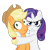 Size: 500x500 | Tagged: safe, artist:madmax, edit, applejack, rarity, earth pony, pony, unicorn, female, hostage, hug, lesbian, mine!, possessive, rarijack, shipping, simple background, transparent background