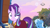 Size: 1280x720 | Tagged: safe, derpibooru import, screencap, starlight glimmer, trixie, pony, unicorn, road to friendship, clothes, crying, duo, duo female, female, mare, messy mane, robe, tree branch