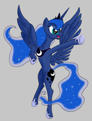 Size: 2600x3400 | Tagged: safe, artist:ryouga1100, princess luna, alicorn, pony, female, horn, mare, simple background, solo, white background