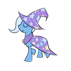 Size: 500x500 | Tagged: safe, artist:rvceric, derpibooru import, trixie, pony, unicorn, female, mare, simple background, smiling, solo, trotting, white background