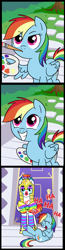 Size: 507x1952 | Tagged: safe, artist:madmax, rainbow dash, pegasus, pony, comic, cute, paint, paint on fur, royal guard