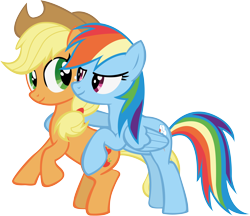 Size: 5702x4928 | Tagged: safe, artist:waranto, applejack, rainbow dash, earth pony, pegasus, pony, absurd resolution, duo, duo female, female, simple background, transparent background, vector